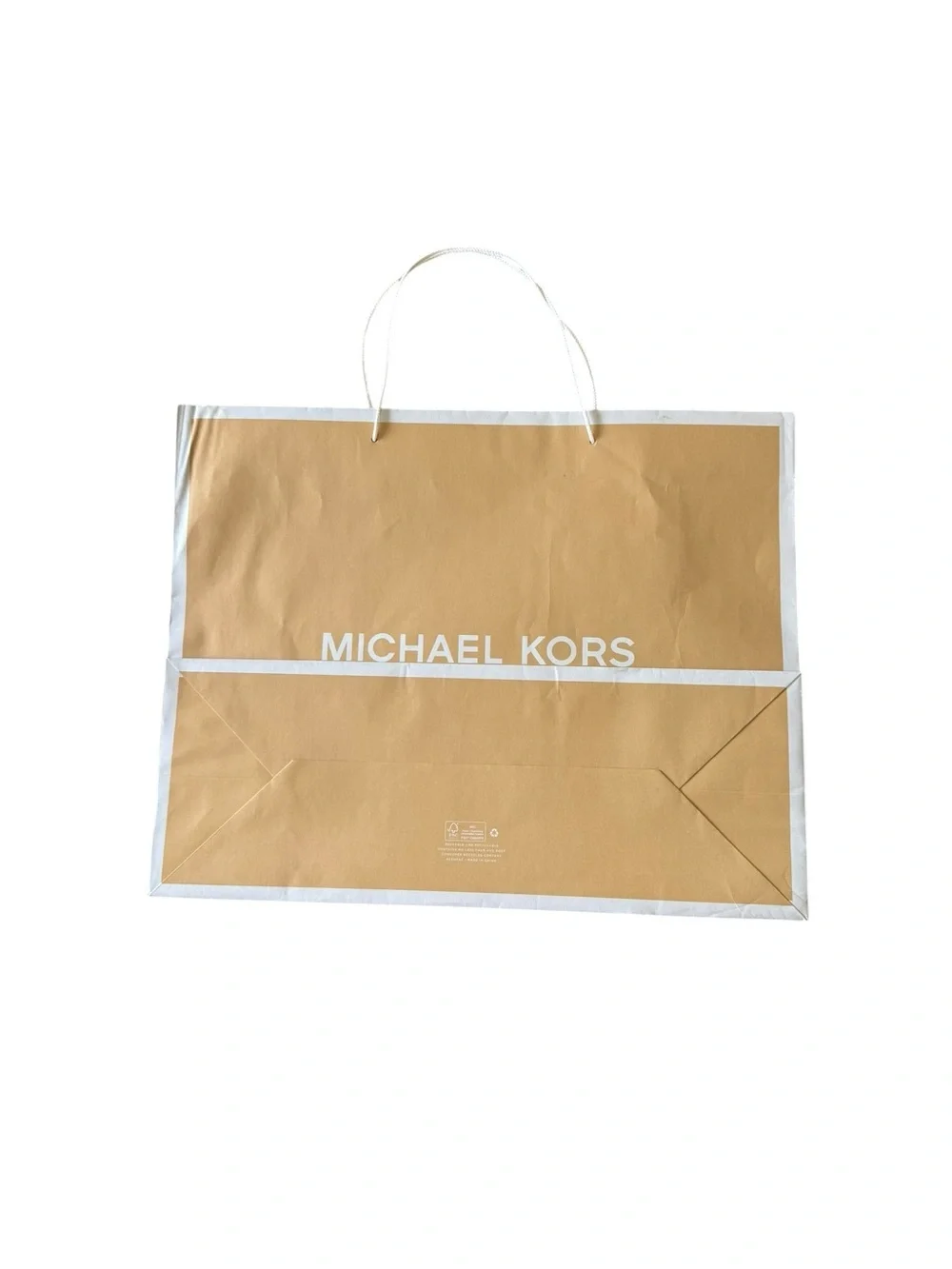 Michael Kors Tan and White Shopper Bag